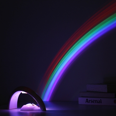 Plastic White Rainbow Lamp Night Stand Light for Girls Bedroom 