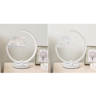 BAYCHEER Animals Kids Room White Accent Table Lamp
