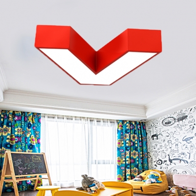 Letter V Ceiling Light Modernism Simple Acrylic Pendant Lamp for Children Bedroom