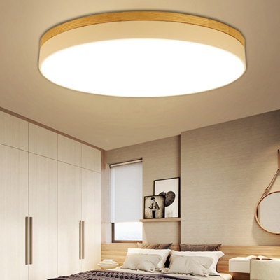 Acrylic Round Shade Flush Mount Macaron Modernism Kids Youth Bedroom Flush Ceiling Light