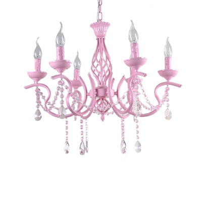 Contemporary Lighting 6/8 Light Kid Girls Ceiling Chandelier Crystal Tadpoles Chandelier Light