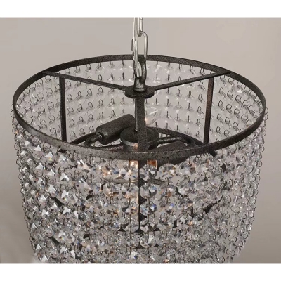 French Pendant Chandelier Vintage Crystal Empire Chandelier Light for Bedroom Living Room