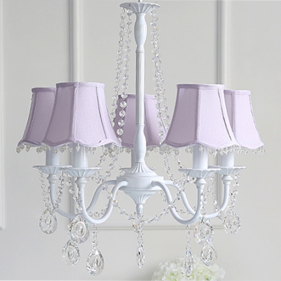 Modern Crystal Chandelier 5 Light Shaded Chandelier Foyer Lighting (4 colors available)