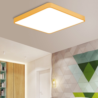 Ultra Thin Square Ceiling Lamp Simplicity Kids Room Colorful Acrylic Flush Mount Lighting