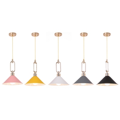 

10.24"W 12.99"H Contemporary Style Single Bulb Hanging Pendant Lighting in Various Colors, Black;pink;white;gray;yellow