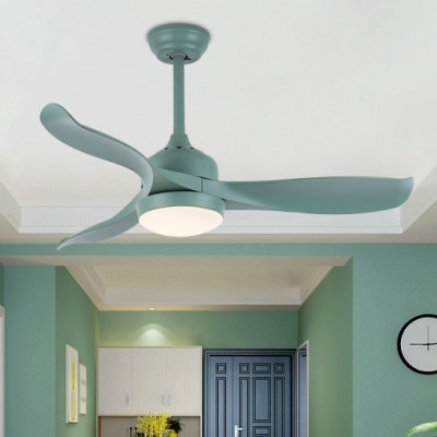 16.54'' Wide Creative Macaroon Style Propeller Green Chandelier Ceiling Fan for Kids Room 3 Blade