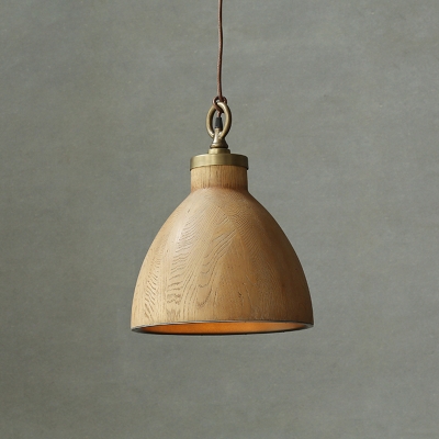 

Light Wooden-Grain Natural Style Study Room Single Hanging Pendant Lamp