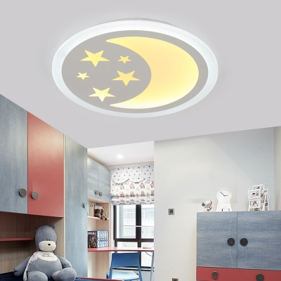 Cartoon Moon and Star Acrylic Children Bedroom LED Ceiling Lamp