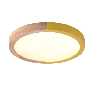 Circular Shape LED Ceiling Fixture Macaron Simple Living Room Acrylic Flush Light Fixture