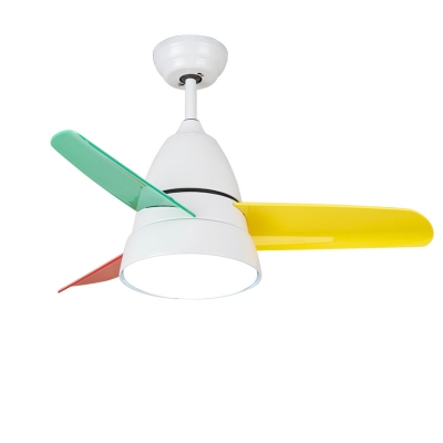 Colorful Blade Children Ceiling Fan With Light Globe 14 18 Wide