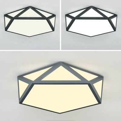 Children Youth Pentagon Flush Light Modernism Colorful Acrylic LED Flush Ceiling Light