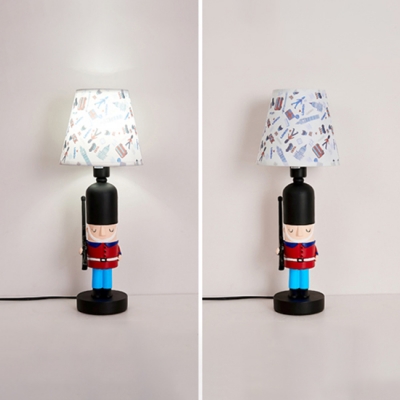 British Soldiers Table Lamp Vintage Rustic Style Resin Single Light Table Light in Black/White