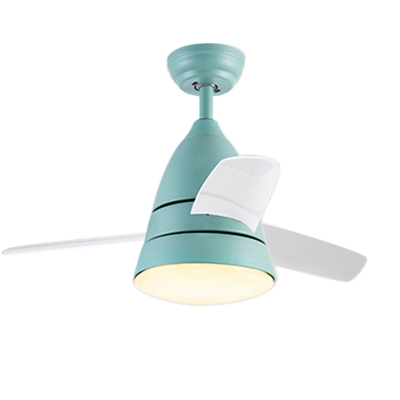 Macaroon Blue/Pink LED Kids Room Ceiling Fan with 3 Blade 10.24 Inch Width