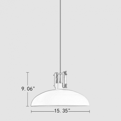 Metal Barn Shade Simple Style 1 Bulb Hanging Light Fixture Multiple Color for Options 15.35