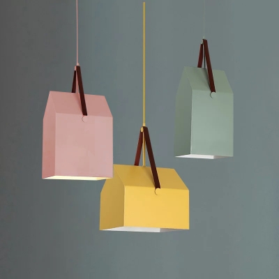 3 Lights Geometric Shade Suspended Light Modernism Children Room Metal Pendant Light in Multi Color