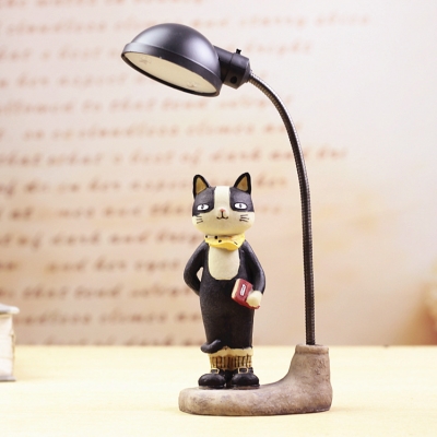 Resin Cartoon Cat LED Kids Bedroom Night Light for Reading 3 Style for Option to Random Delivery