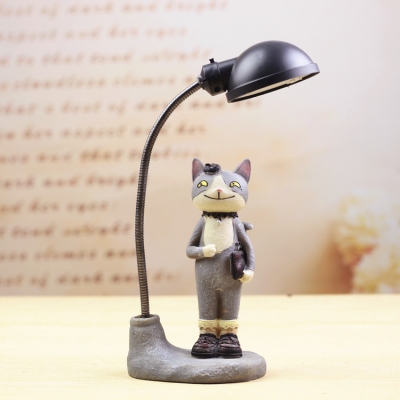 Resin Cartoon Cat LED Kids Bedroom Night Light for Reading 3 Style for Option to Random Delivery