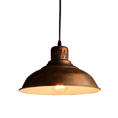 Weathered Bronze Finish Industrial Style Barn Shade Hanging Lamp for Cafe 11.42