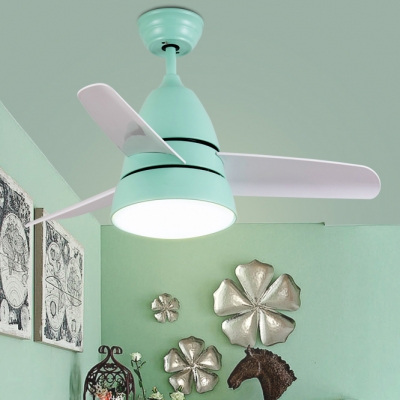 10.24'' W Inch Frequency Conversion Ceiling Fan Light Macaroon Style in Light Green
