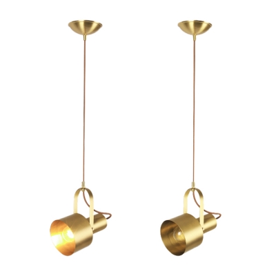 Industrial Style Hanging Spotlight in Burnished Brass for Store Restaurant 2 Sizes for Option