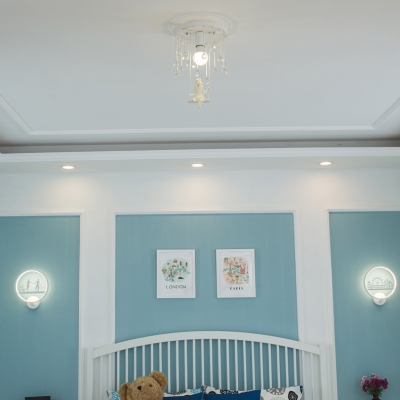 Kids Bedroom Lighting Flush Mount Crystal Chandelier Swing Crystal Balls Flushmount Light
