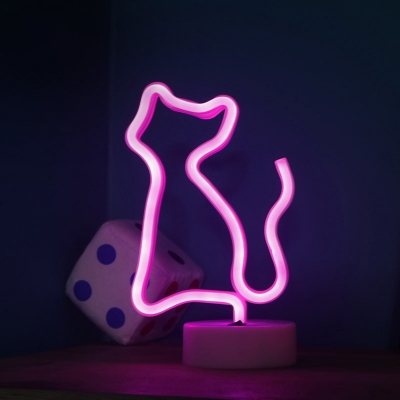 Lovely Cat/Bunny Purple Light Kids Room Night Light for Decorative