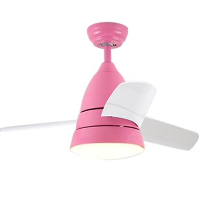 Macaroon Blue/Pink LED Kids Room Ceiling Fan with 3 Blade 10.24 Inch Width