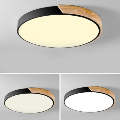 Macaron Modern Acrylic Round Flushmount Kids Bedroom LED Ceiling Light in Warm/White