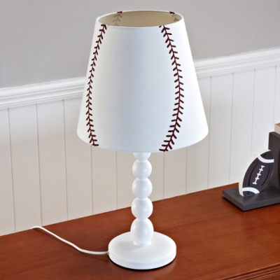 White Baseball Design Table Lamp Sports, Baseball Themed Lamp Shades For Bedroom