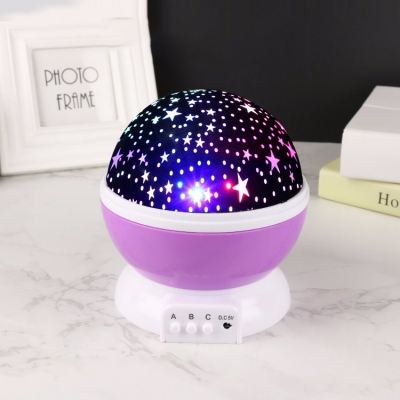 Plastic Switch On Twinkling Stars Night Light Projector in Purple/Pink/Blue