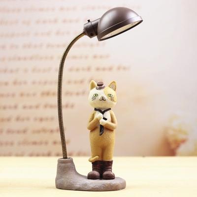 Resin Cartoon Cat LED Kids Bedroom Night Light for Reading 3 Style for Option to Random Delivery