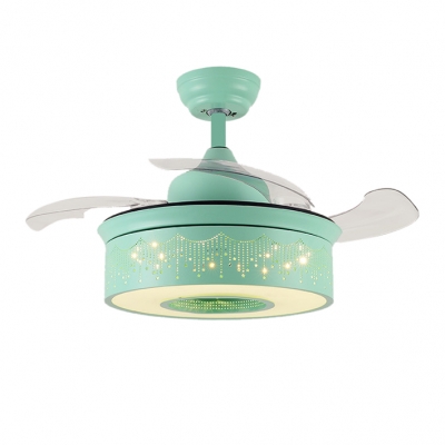 14.18 Inch Creative Fancy Reversible Ceiling Fan for Kids in Green/Pink/Blue with Sparking Star