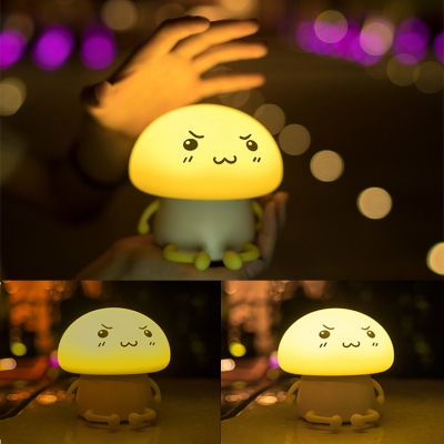 Battery-Powered/Rechargeable Bunny Night Light LED Kids Bed Lamp in Yellow/Blue/White/Pink