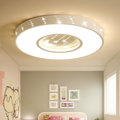 Modern Led Round Star Cloud Shade Kids Room Ceiling Light Ultra Thick