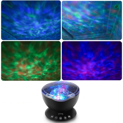 Modern Plastic Nebula Projector Night Light in Black/White/Blue