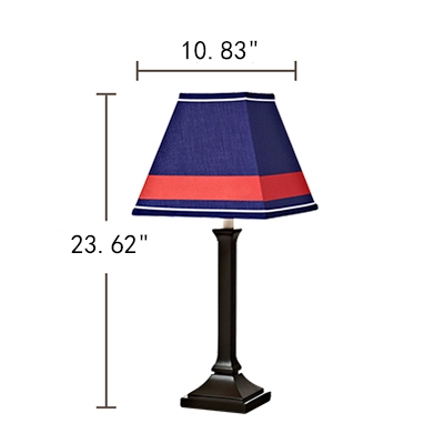 Fabric Trapezoid Standing Table Light Vintage Style 1 Light Table Lamp in Brown for Study Room