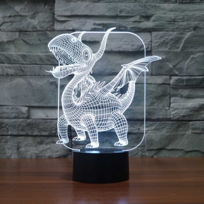 Boys Bedroom Acrylic Shark/Dinosaur/Triceratops Night Light  with Button Switch/Usb Touch/Remote