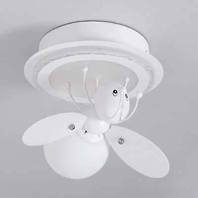 Bee Shape LED Flush Mount Children Bedroom Opal Glass 1/2/3 Light Decorative Lighting Fixture