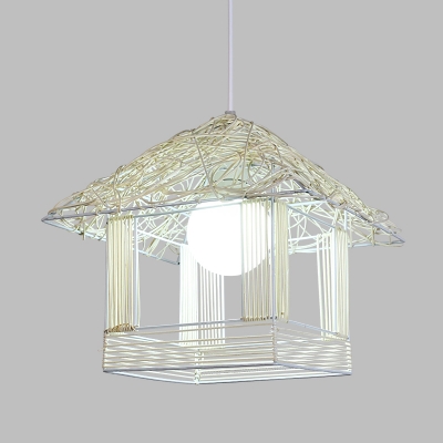 Decroative Natural Rope House Shade One Light Hanging Pendant 