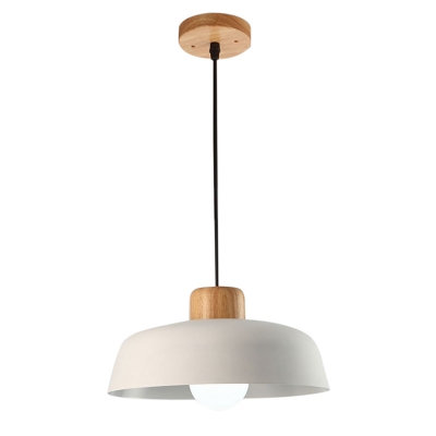 Modern Style Coffee Shop Single Pendant Light with Metal Barn Shade 6 Colors Available