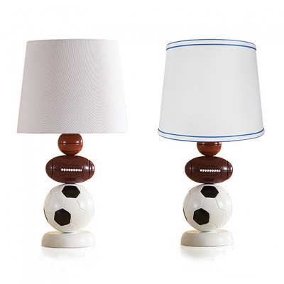 White Drum Table Lamp Sports Theme, Baseball Themed Lamp Shades For Bedroom