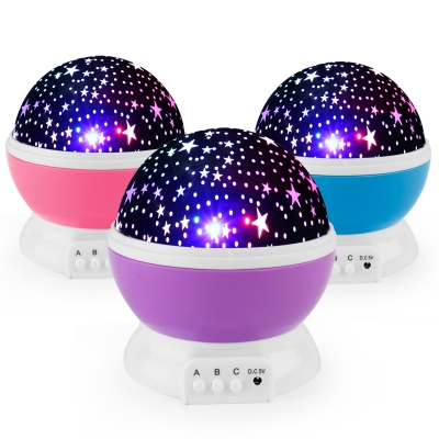 Plastic Switch On Twinkling Stars Night Light Projector in Purple/Pink/Blue