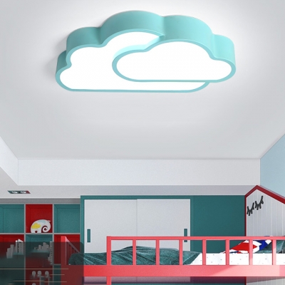 Acrylic Cloud Shade Ceiling Lamp Colorful Macaron Boys Girls Bedroom LED Flush Mount