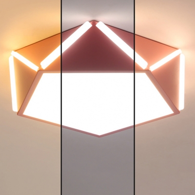 Acrylic Geometric Ceiling Fixture Colorful Modern Fashion Kids Youth LED Flush Mount Lighting