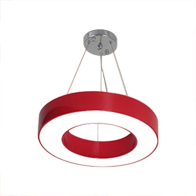 O Shape Suspended Lamp Letters&Numbers Colorful Foyer Kids Room Acrylic Pendant Light in Warm/White