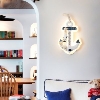 Plastic Anchor Wall Light Fixture Mediterranean Children Room LED Wall Sconce in Warm