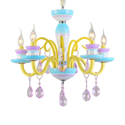 Kid Chandelier Small Candle Chandelier Indoor LED Chandelier with Crystal Balls