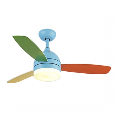 Kids Room LED Macaroon Style 3 Blade 16.54 Inch Blue Kids Ceiling Fan in Blue/Pink