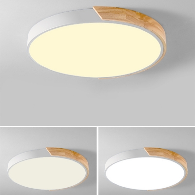 Macaron Modern Acrylic Round Flushmount Kids Bedroom LED Ceiling Light in Warm/White