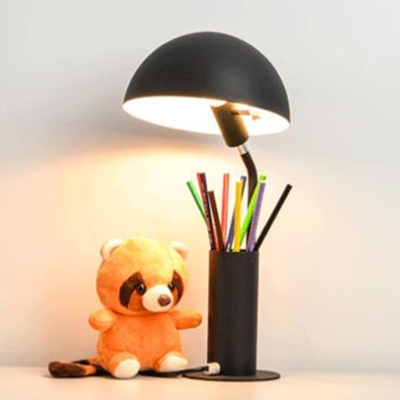 Metal Dome Desk Light with Storage Cup Stylish Colorful Kids Study Room 1 Light Table Lamp